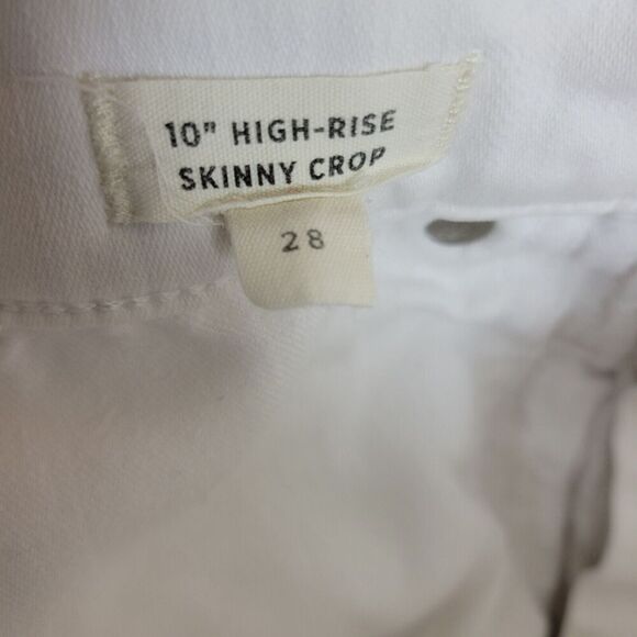 Madewell Jeans Women's 28 White 10" High-Rise Skinny Crop  Button Fly Raw Hem - Picture 9 of 15